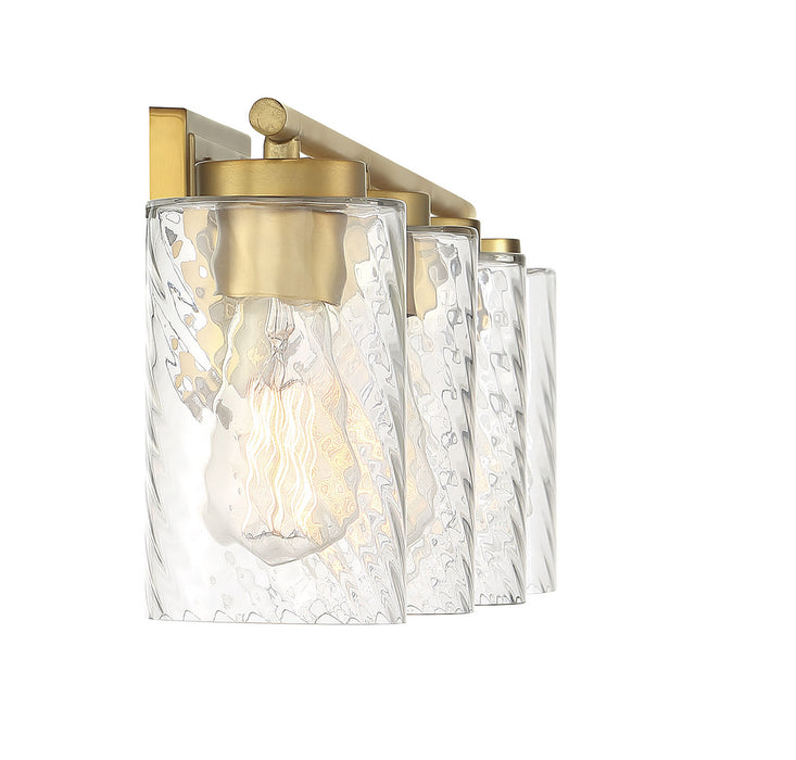 Meridian M80039NB Four Light Bathroom Vanity Light, Natural Brass