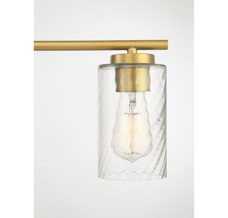 Meridian M80039NB Four Light Bathroom Vanity Light, Natural Brass