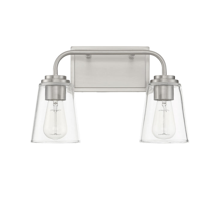 Meridian M80043BN Two Light Bathroom Vanity Light, Brushed Nickel