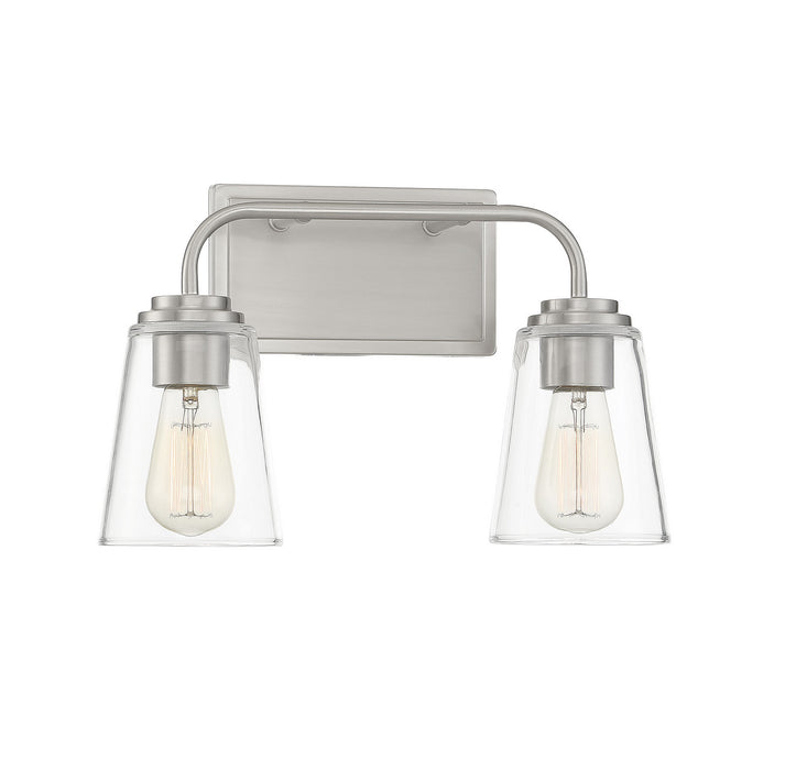 Meridian M80043BN Two Light Bathroom Vanity Light, Brushed Nickel