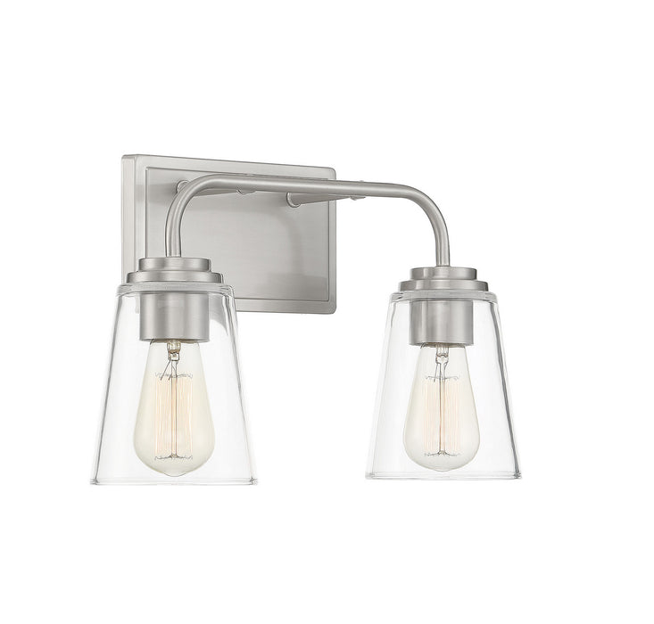 Meridian M80043BN Two Light Bathroom Vanity Light, Brushed Nickel