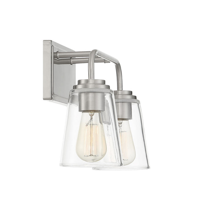 Meridian M80043BN Two Light Bathroom Vanity Light, Brushed Nickel