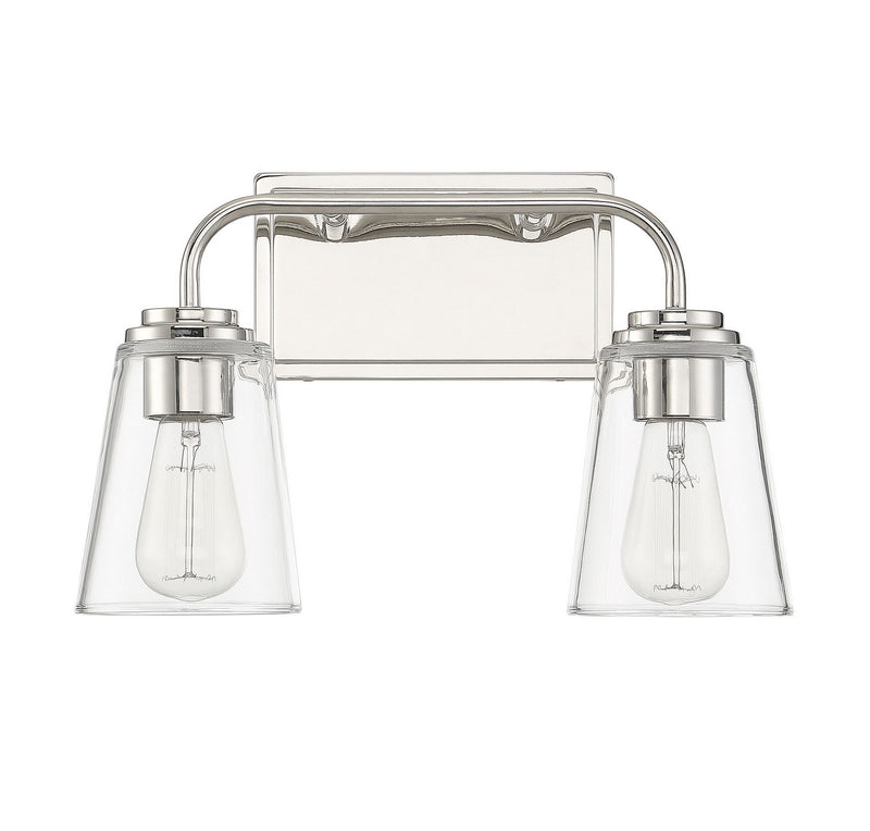 Meridian M80043PN Two Light Bathroom Vanity Light, Polished Nickel