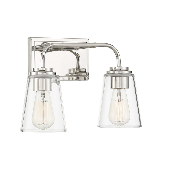 Meridian M80043PN Two Light Bathroom Vanity Light, Polished Nickel