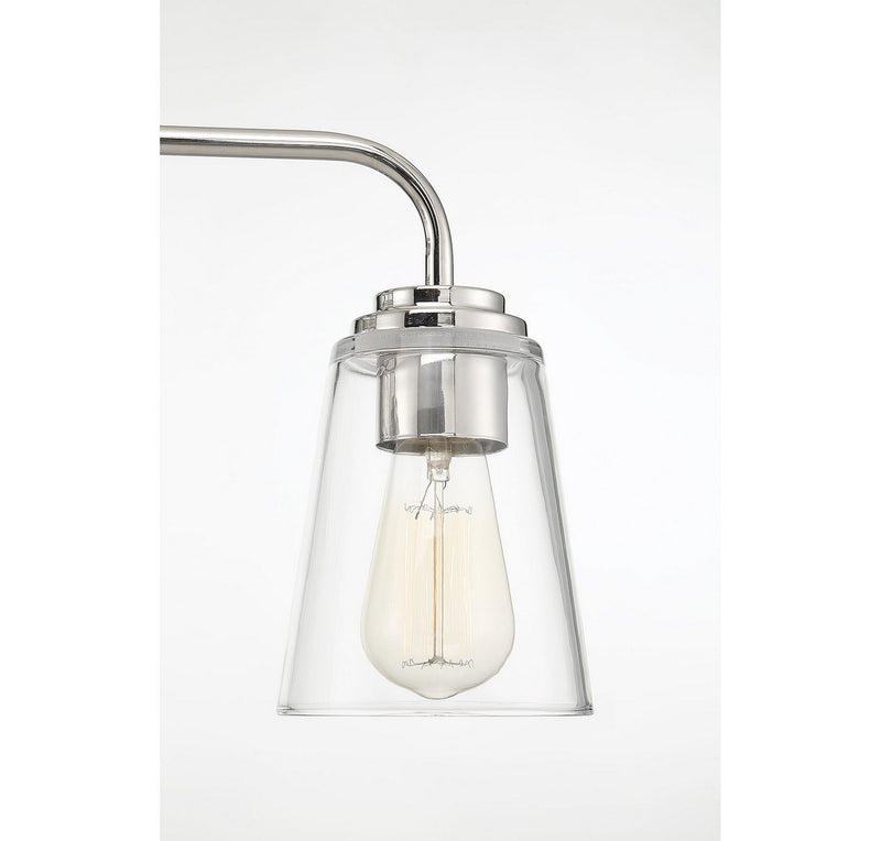 Meridian M80044PN Three Light Bathroom Vanity Light, Polished Nickel
