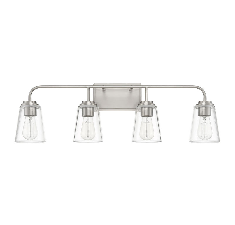 Meridian M80045BN Four Light Bathroom Vanity Light, Brushed Nickel
