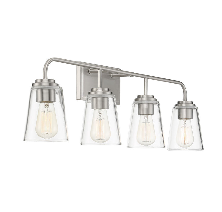 Meridian M80045BN Four Light Bathroom Vanity Light, Brushed Nickel