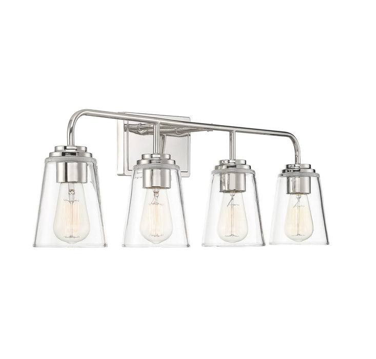 Meridian M80045PN Four Light Bathroom Vanity Light, Polished Nickel