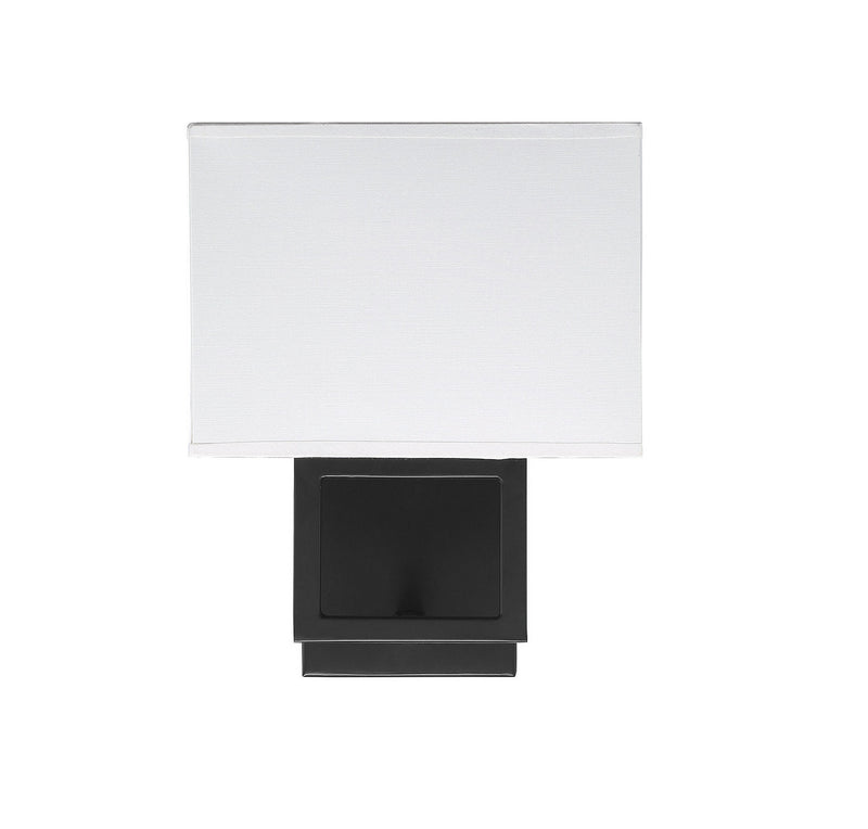 Meridian M90009MBK One Light Wall Sconce, Matte Black