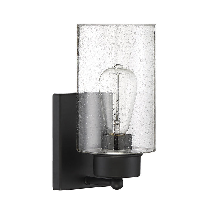 Meridian M90013MBK One Light Wall Sconce, Matte Black