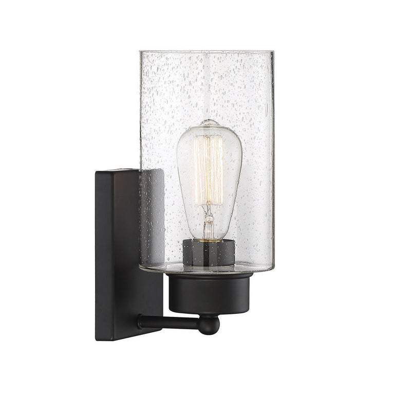 Meridian M90013MBK One Light Wall Sconce, Matte Black