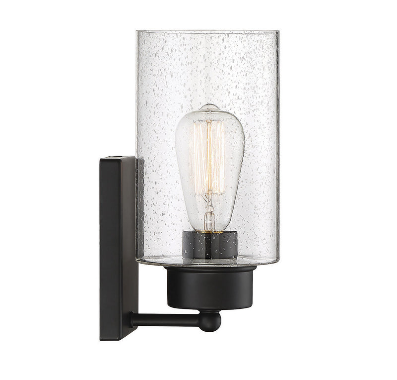 Meridian M90013MBK One Light Wall Sconce, Matte Black