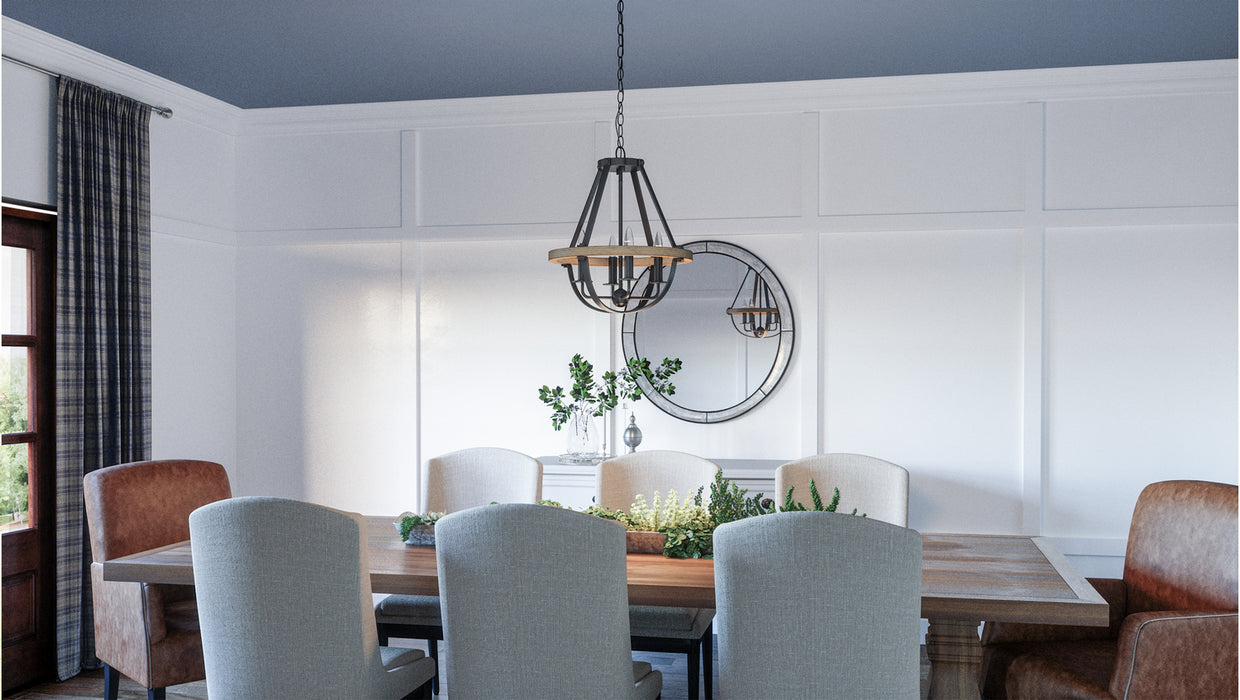 Quoizel BRL2816EK Four Light Pendant, Earth Black