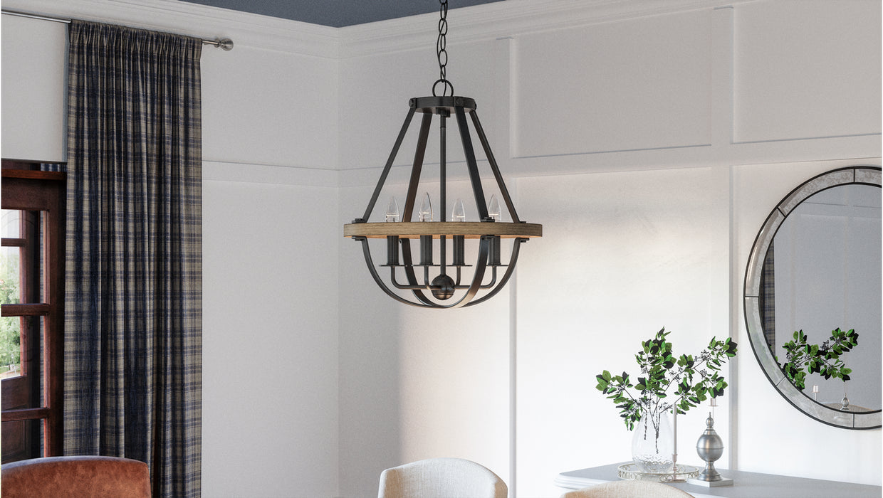 Quoizel BRL2816EK Four Light Pendant, Earth Black
