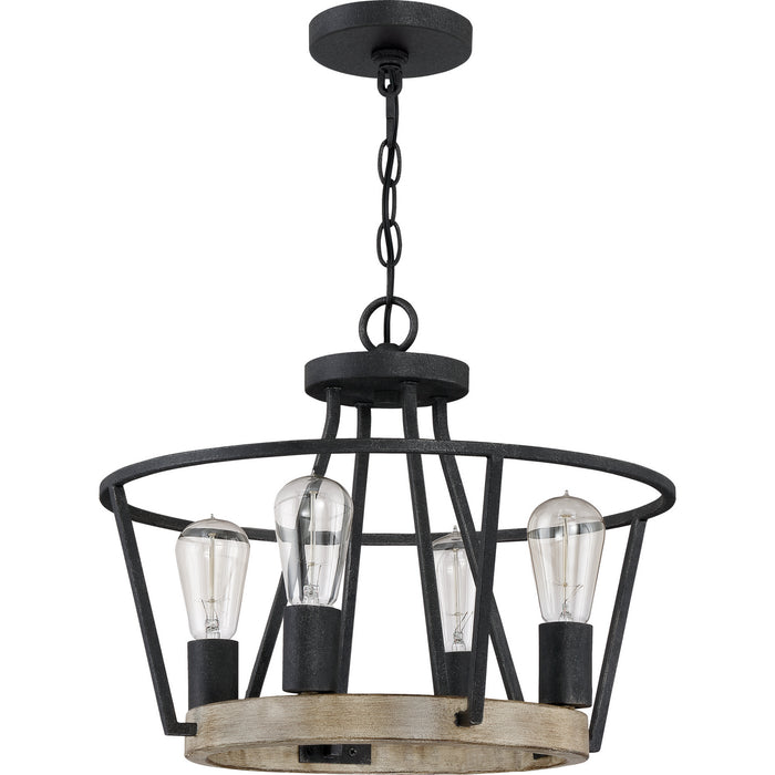 Quoizel BRT2817GK Four Light Pendant, Grey Ash