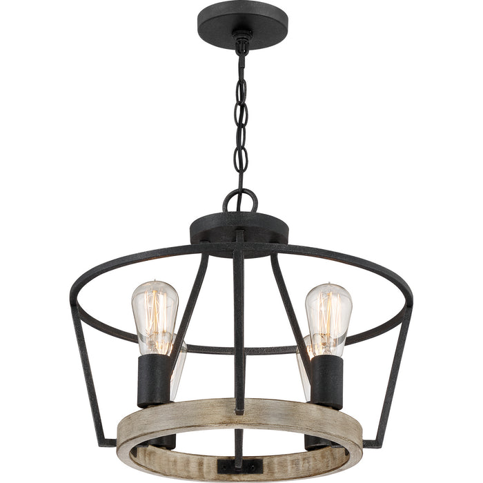 Quoizel BRT2817GK Four Light Pendant, Grey Ash