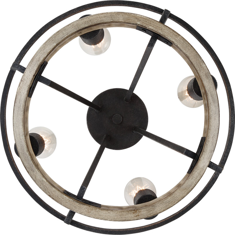 Quoizel BRT2817GK Four Light Pendant, Grey Ash