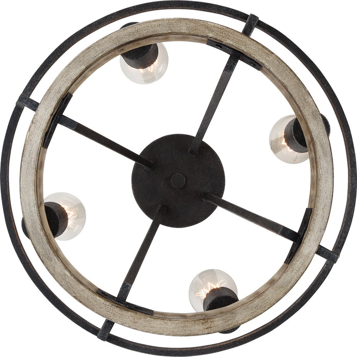 Quoizel BRT2817GK Four Light Pendant, Grey Ash