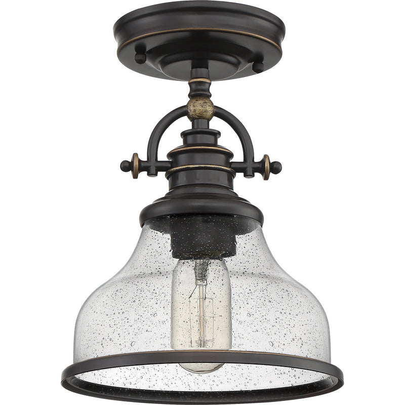 Quoizel GRTS1708PN One Light Semi-Flush Mount, Palladian Bronze