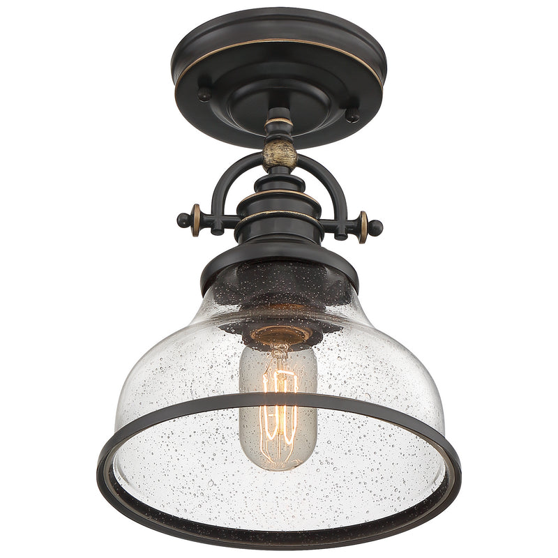 Quoizel GRTS1708PN One Light Semi-Flush Mount, Palladian Bronze