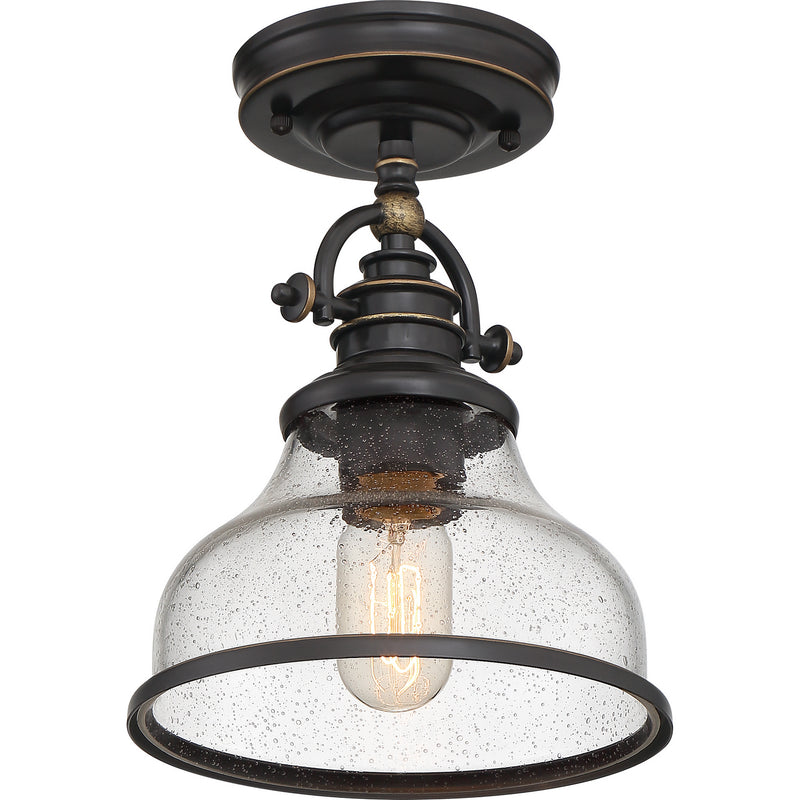 Quoizel GRTS1708PN One Light Semi-Flush Mount, Palladian Bronze