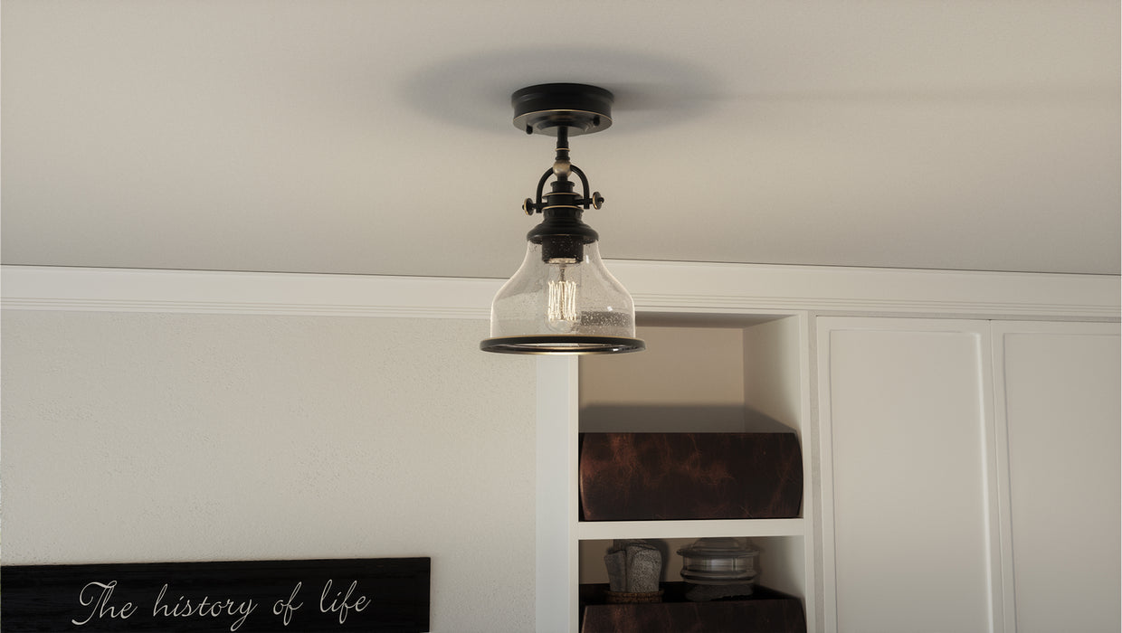 Quoizel GRTS1708PN One Light Semi-Flush Mount, Palladian Bronze