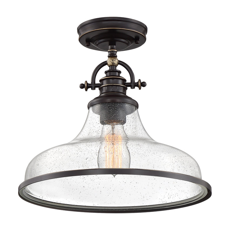 Quoizel GRTS1714PN One Light Semi-Flush Mount, Palladian Bronze