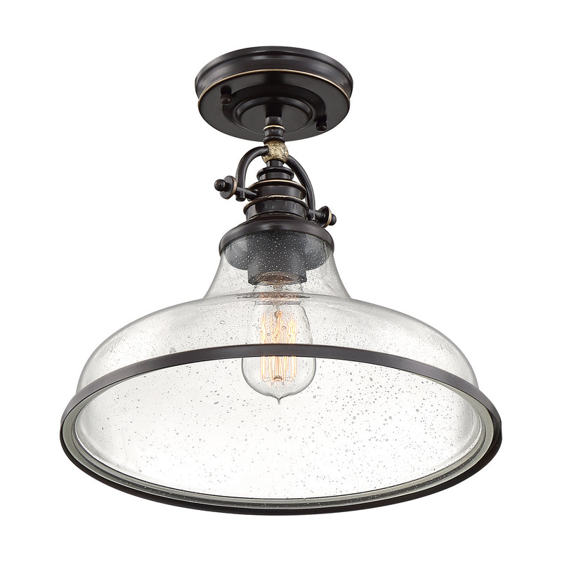 Quoizel GRTS1714PN One Light Semi-Flush Mount, Palladian Bronze
