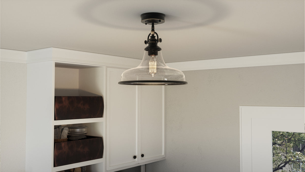 Quoizel GRTS1714PN One Light Semi-Flush Mount, Palladian Bronze