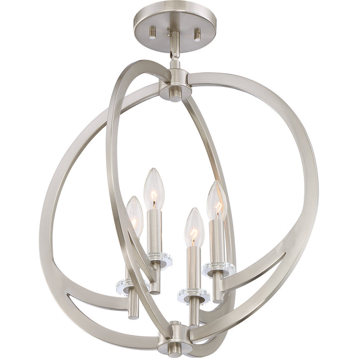 Quoizel ON1718BN Four Light Semi-Flush Mount, Brushed Nickel