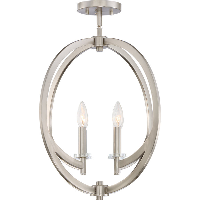 Quoizel ON1718BN Four Light Semi-Flush Mount, Brushed Nickel