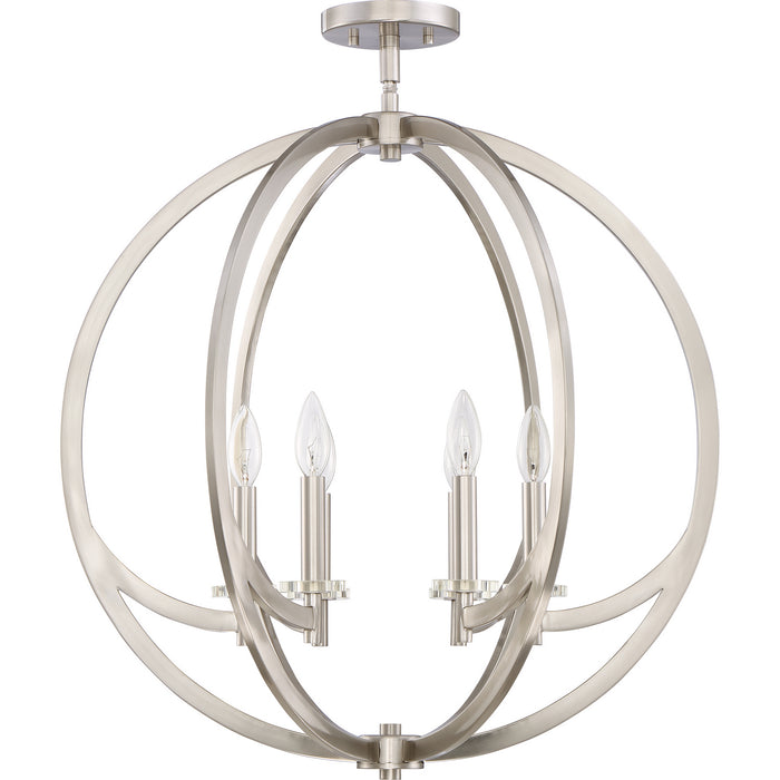 Quoizel ON1724BN Six Light Semi-Flush Mount, Brushed Nickel
