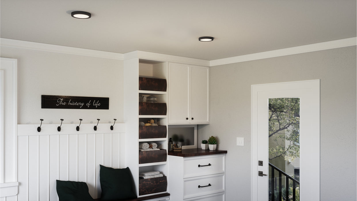 Quoizel OST1708EK LED Flush Mount, Earth Black