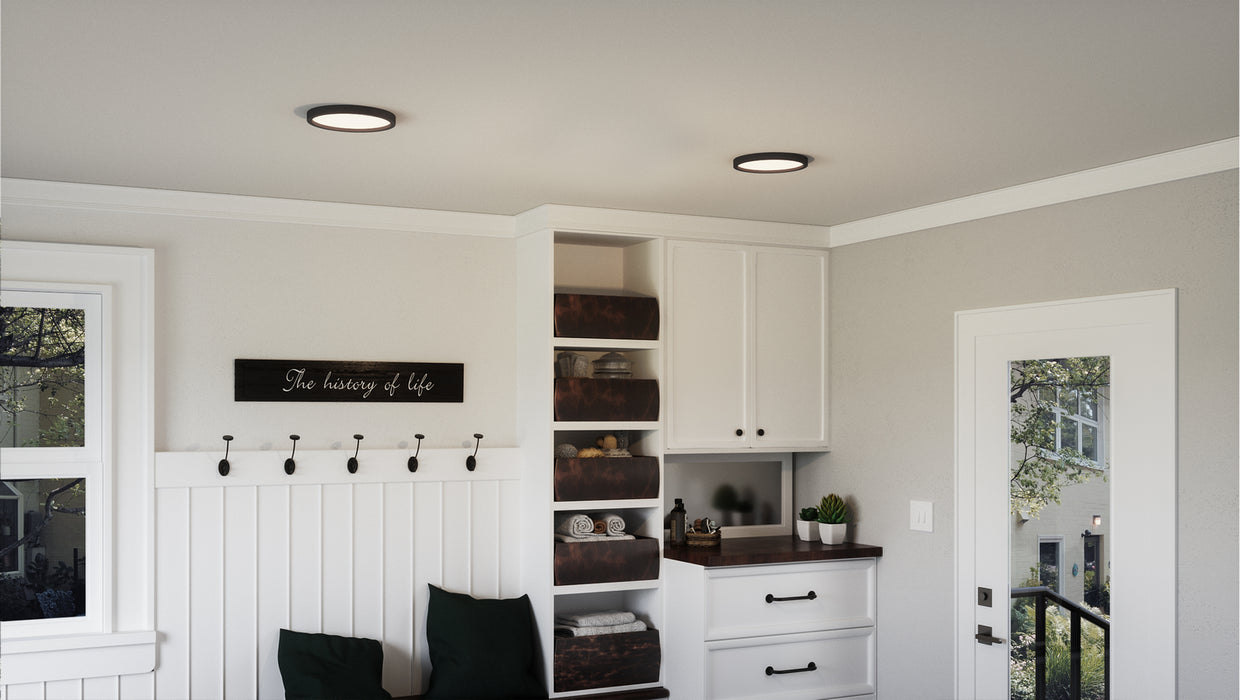 Quoizel OST1711EK LED Flush Mount, Earth Black