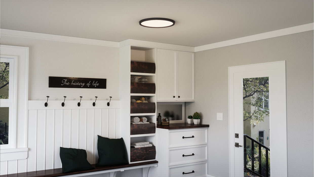 Quoizel OST1720EK LED Flush Mount, Earth Black