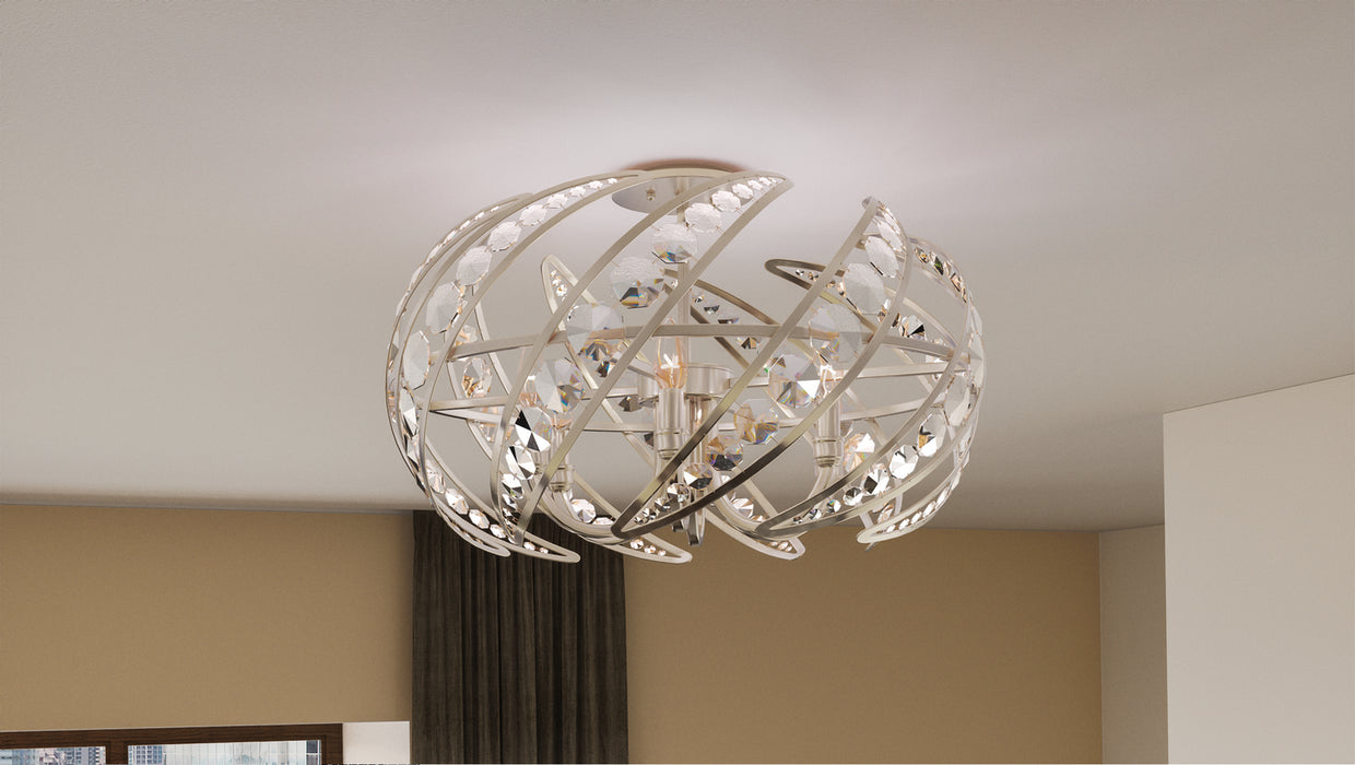 Quoizel PCCN1724PK Six Light Semi-Flush Mount, Polished Nickel