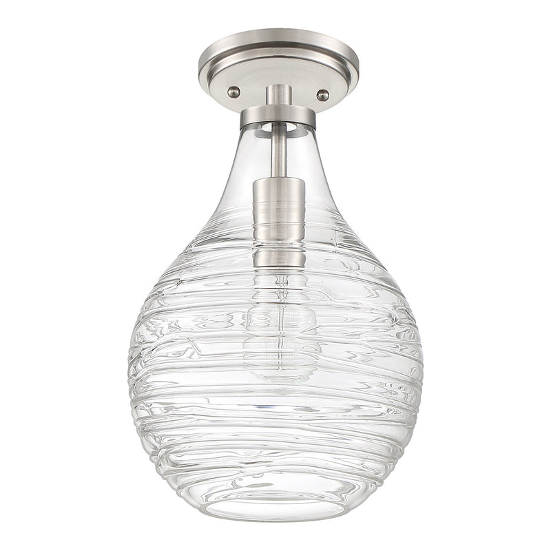 Quoizel QSF4019BN One Light Semi-Flush Mount, Brushed Nickel