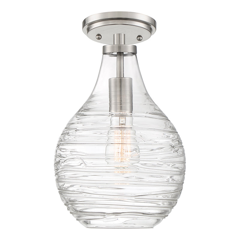 Quoizel QSF4019BN One Light Semi-Flush Mount, Brushed Nickel