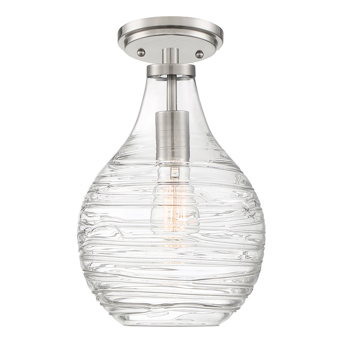 Quoizel QSF4019BN One Light Semi-Flush Mount, Brushed Nickel