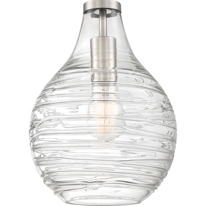 Quoizel QSF4019BN One Light Semi-Flush Mount, Brushed Nickel
