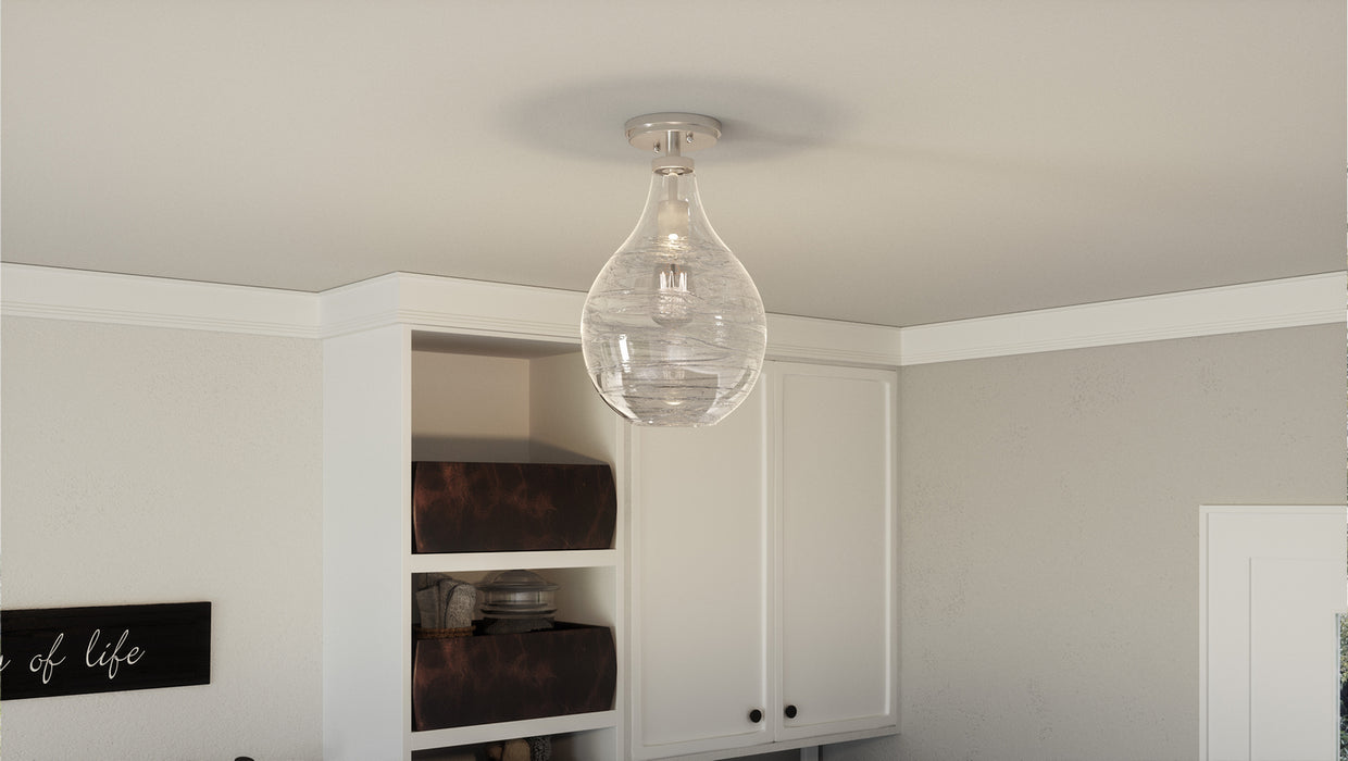 Quoizel QSF4019BN One Light Semi-Flush Mount, Brushed Nickel
