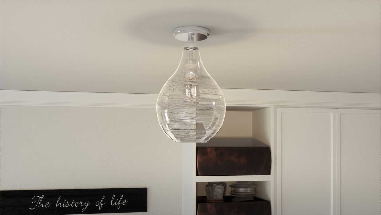 Quoizel QSF4019C One Light Semi-Flush Mount, Polished Chrome