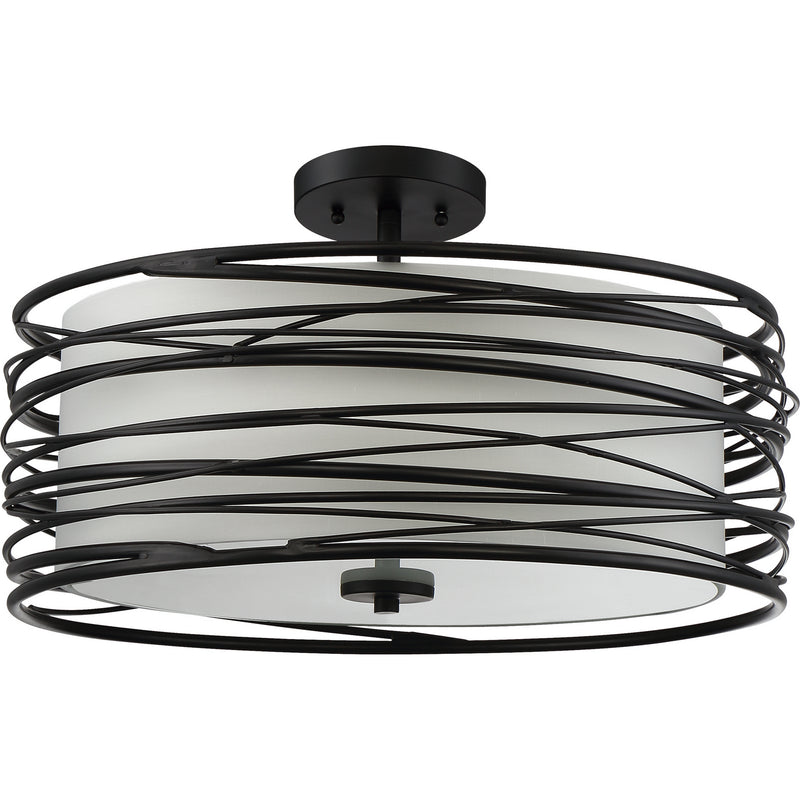 Quoizel SPL1720K Three Light Semi-Flush Mount, Mystic Black