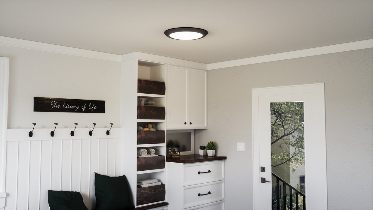 Quoizel VRG1620EK LED Flush Mount, Earth Black