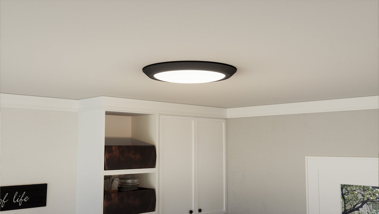 Quoizel VRG1620EK LED Flush Mount, Earth Black