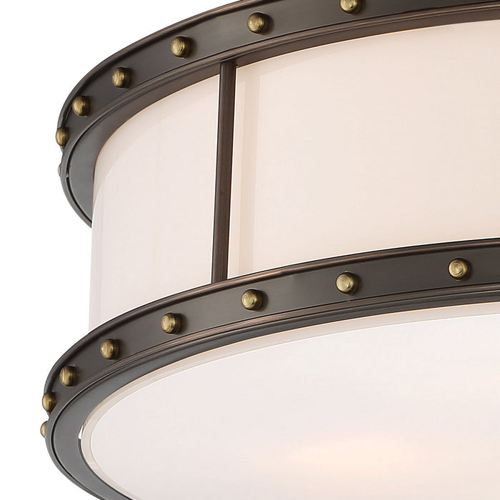 Minka-Lavery 1827-103-L LED Flush Mount, Harvard Court Bronze W/Liberty