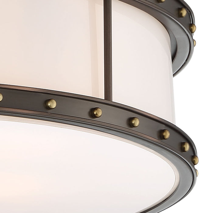 Minka-Lavery 1827-103-L LED Flush Mount, Harvard Court Bronze W/Liberty