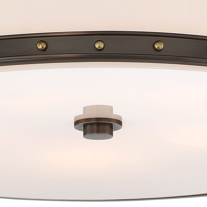 Minka-Lavery 1827-103-L LED Flush Mount, Harvard Court Bronze W/Liberty