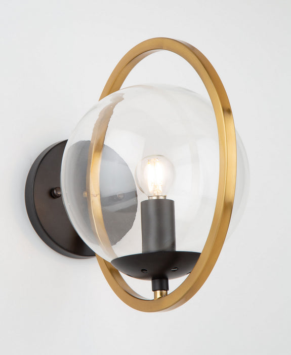 Artcraft AC10891VB One Light Wall Sconce, Black & Vintage Brass