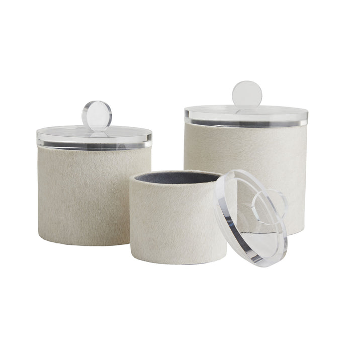 Arteriors 4787 Container, set of 3, White